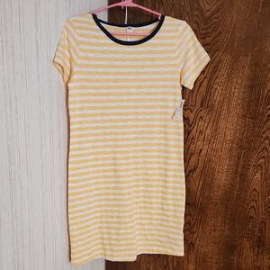 Old Navy Yellow and White Striped Dress